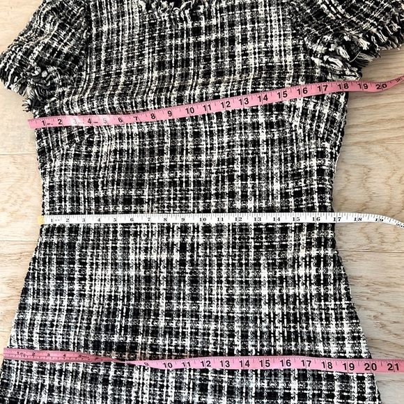 KATE SPADE l Flutter Sleeve Tweed Dress Black White Pockets Size 10 / Medium* - Picture 10 of 14